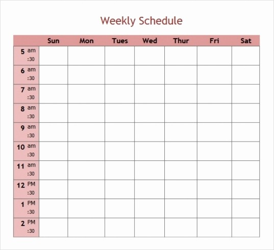 5 Day Weekly Calendar Template New 5 Day Week Blank Calendar Printable