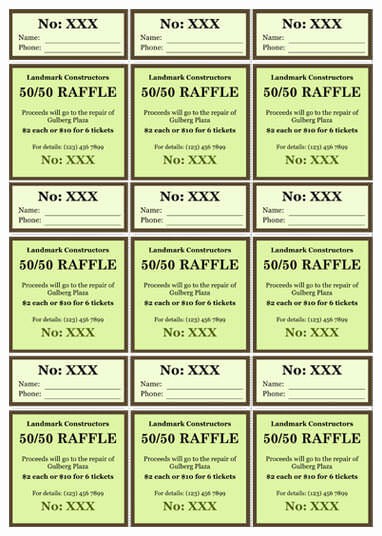 50 50 Raffle Ticket Template Beautiful 15 Free Raffle Ticket Templates In Microsoft Word Mail Merge