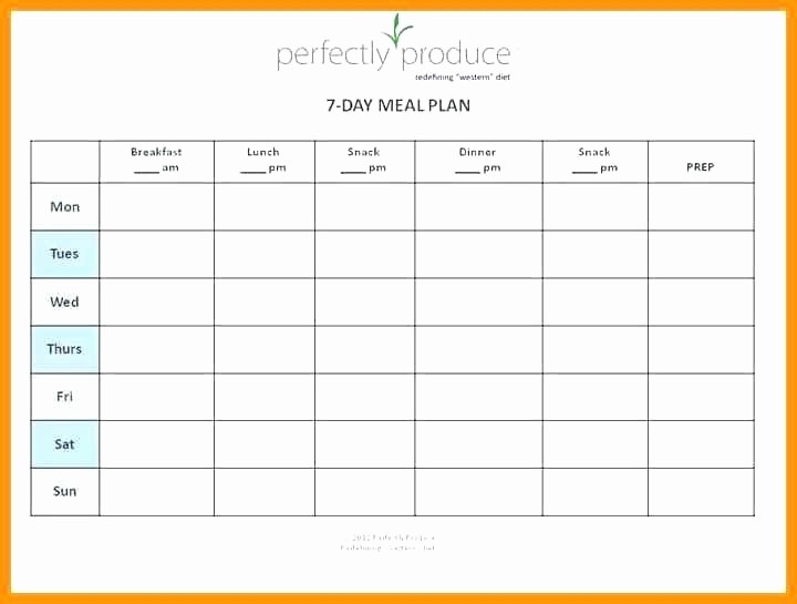 7 Day Menu Planner Template Beautiful 7 Day Meal Planner Template Excel Menu Food Diary