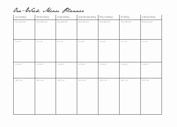 7 Day Menu Planner Template Luxury Day Fix Meal Planner Printable New Blank Menu Template