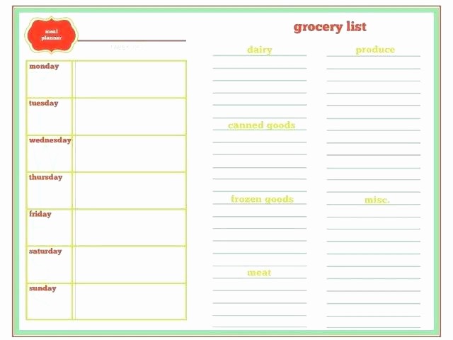 7 Day Menu Planner Template Unique to Blank Weekly Menu Template 7 Day Planner Free