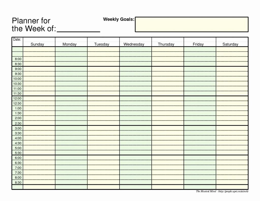 7 Day Schedule Template Excel Inspirational 7 Free Weekly Planner Templates Excel Pdf formats