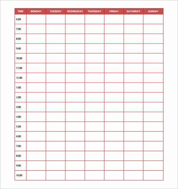 7 Day Schedule Template Excel Inspirational Day Schedule Template – 7 Free Word Excel Pdf format