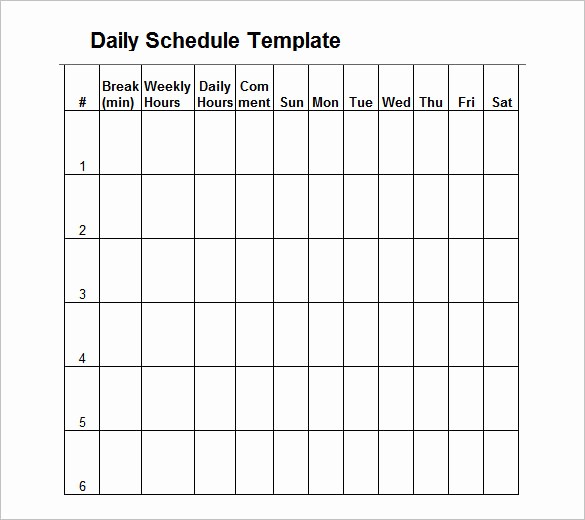 7 Day Schedule Template Excel Luxury Day Schedule Template – 7 Free Word Excel Pdf format