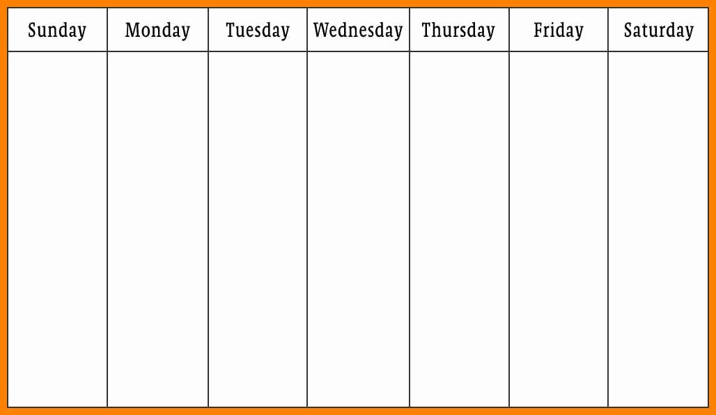 7 Day Week Calendar Template Inspirational Days the Week Calendar Printables 7 Days the Week