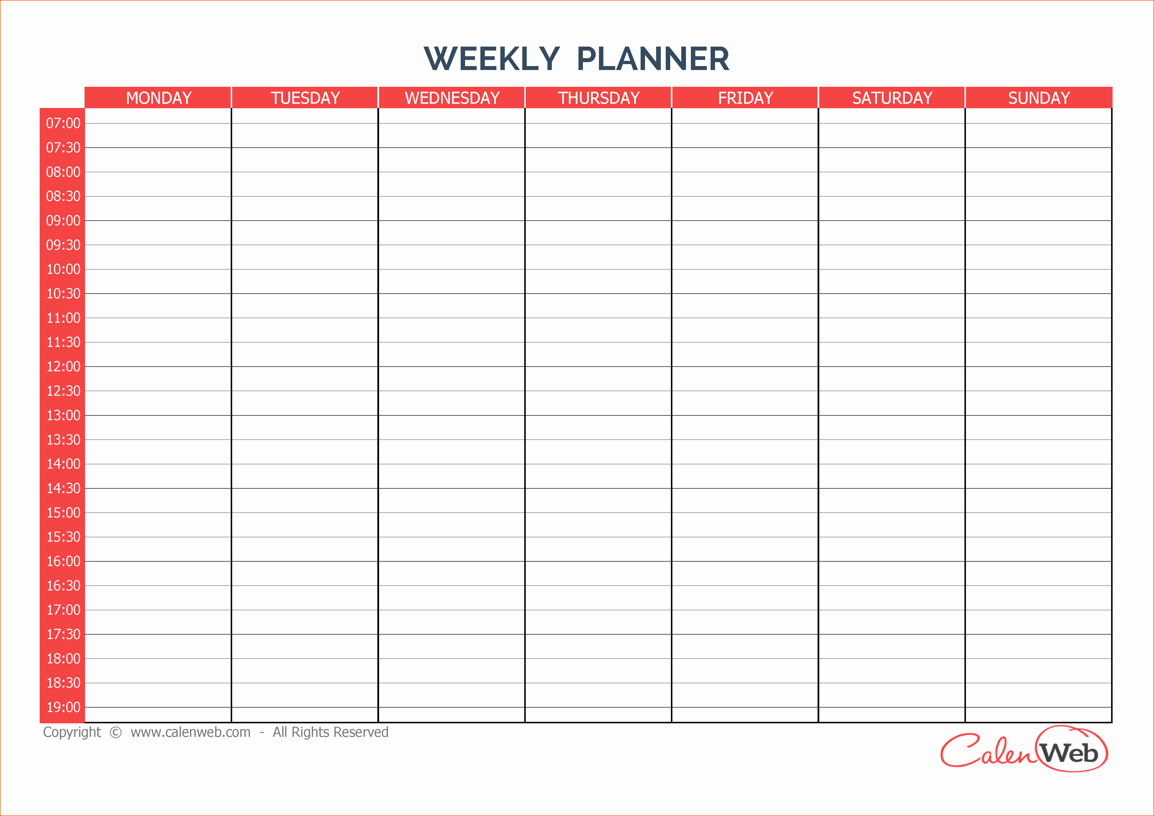 7 Day Week Calendar Template Unique 8 Day Planner Template Bookletemplate
