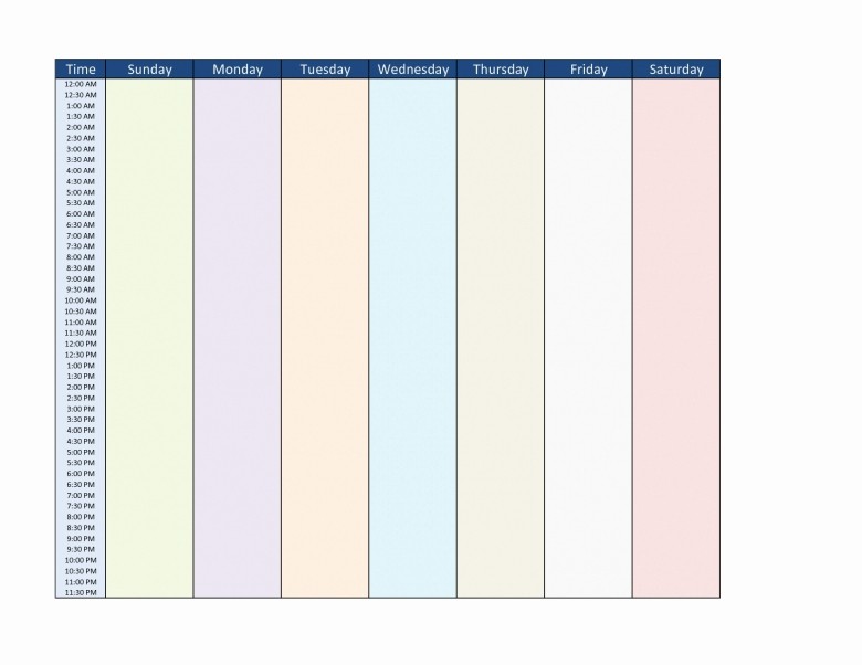 7 Day Weekly Planner Template Elegant Blank Seven Day Calendar Free Calendar Template