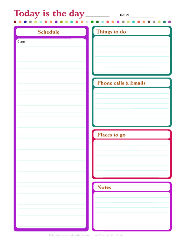 7 Day Weekly Planner Template Lovely Daily Planner Template Free Printable Daily Planner for