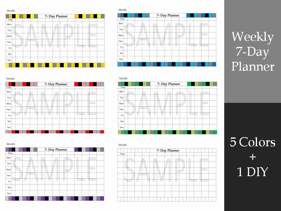 7 Day Weekly Planner Template Luxury A5 Bullet Journal Weekly 7 Day Planner Printable Template