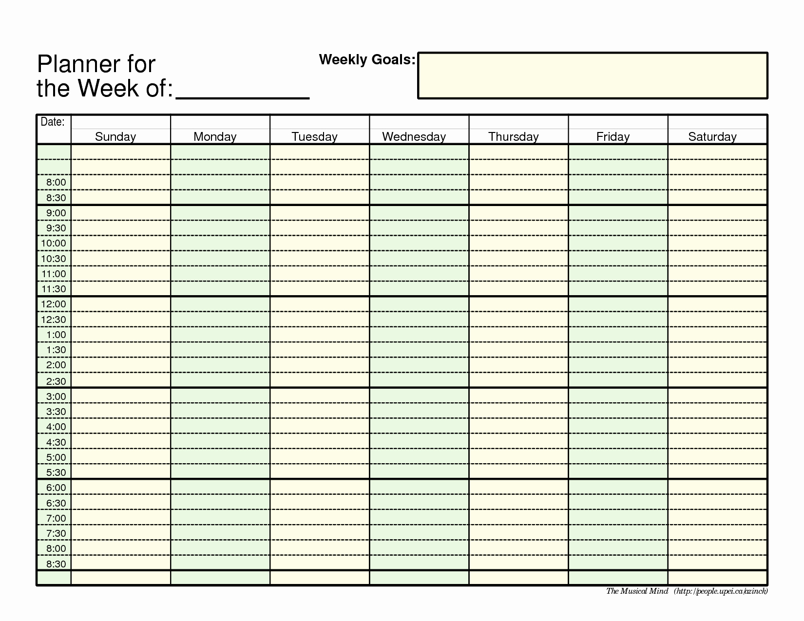 7 Day Weekly Planner Template Unique 6 Best Of Weekly Planner Printable Day 7 5 Day