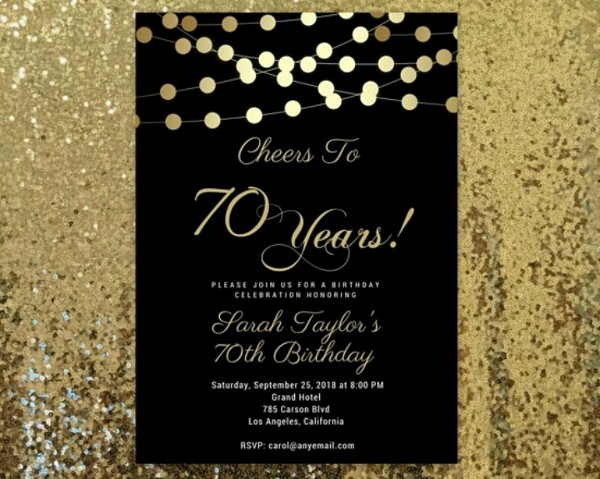 70th Birthday Invitation Templates Free Awesome 14 70th Birthday Invitation Card Templates &amp; Designs