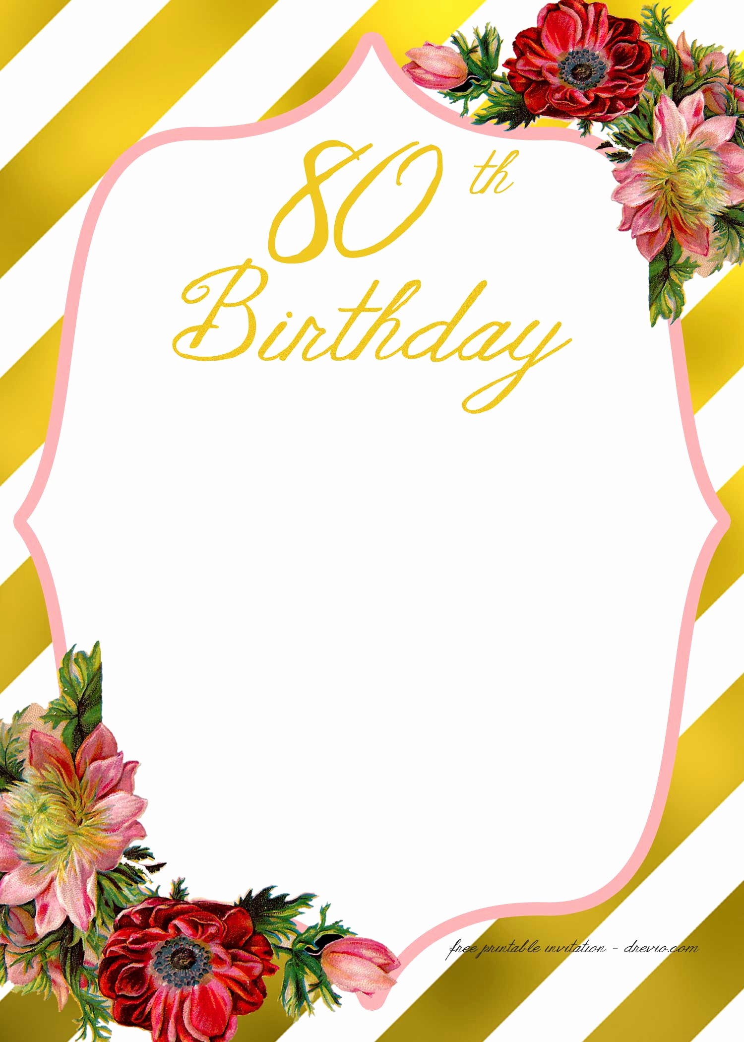 70th Birthday Invitation Templates Free Awesome Free Printable Adult Birthday Invitation Template – Free