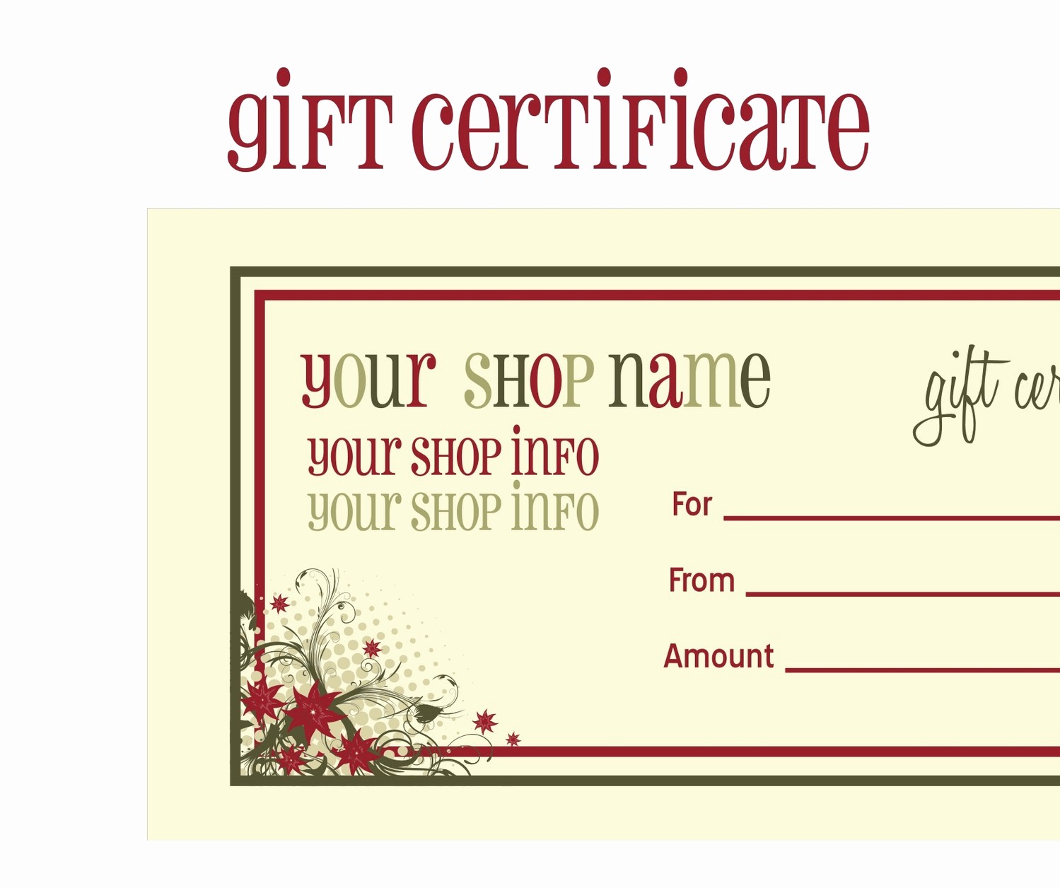 A Gift for You Template Luxury Certificate Template Category Page 1 Efoza