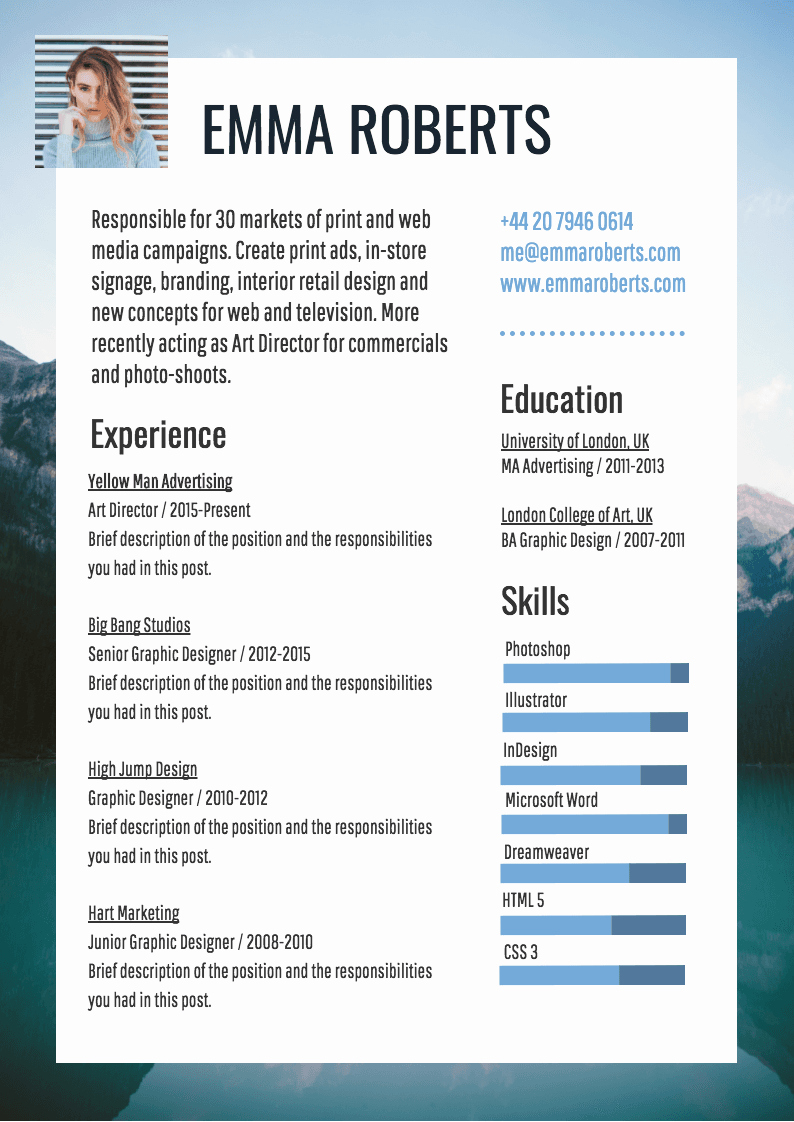 A Template for A Resume New Infographic Resume Template Venngage
