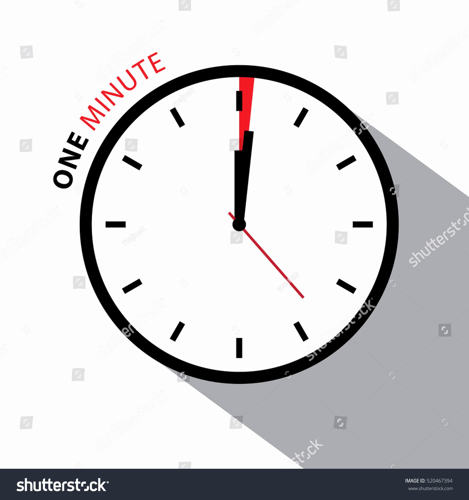 A Timer for 1 Minutes Inspirational E Minute Clock Stopwatch Countdown Vector Stock Vector