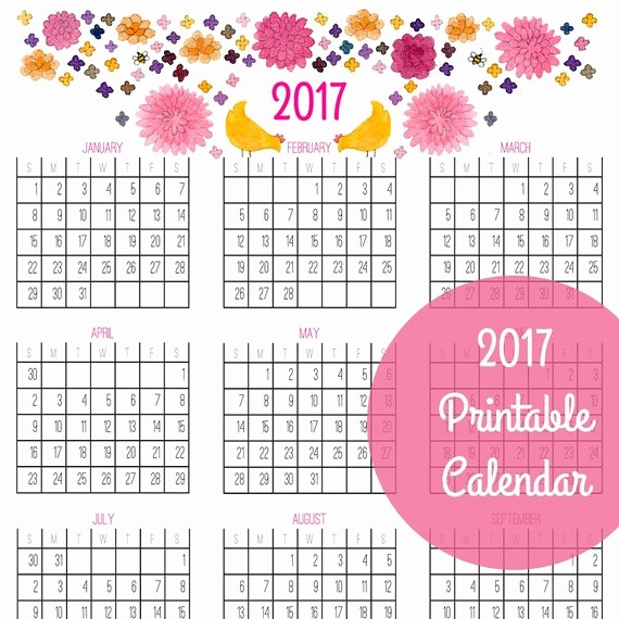 A Year at A Glance Luxury 2017 Year at A Glance Calendars Pdf Printable Download by