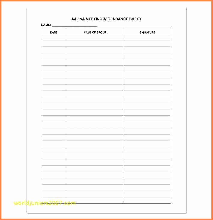 Aa Sign In Sheet Printable Unique 15 Aa Meeting Sign In Sheet