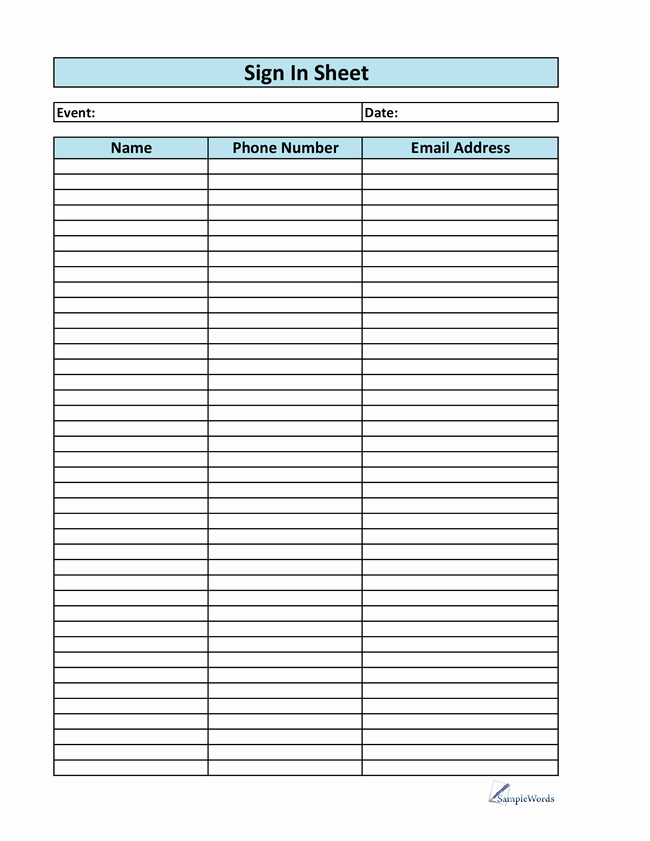 Aa Sign In Sheet Template Unique 10 Best Of 12 Step Meeting attendance Sheet Aa