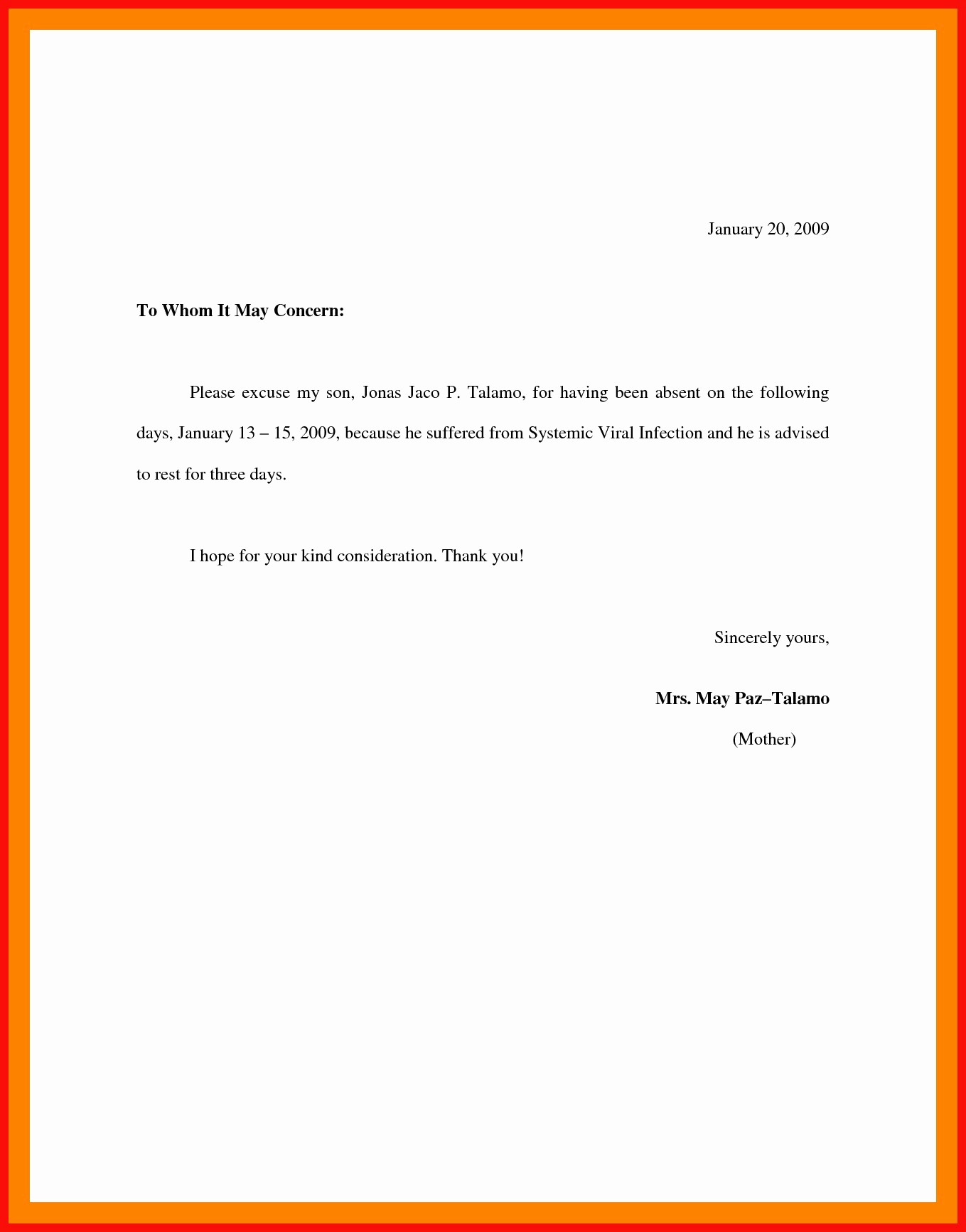 49 Absence Excuse Letters For School