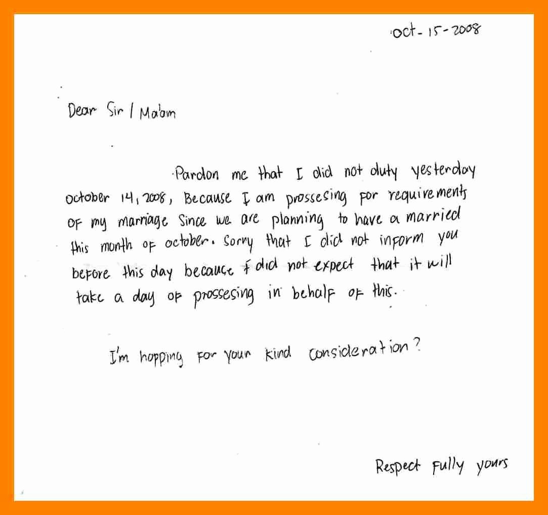 44 Absence Note For School Example