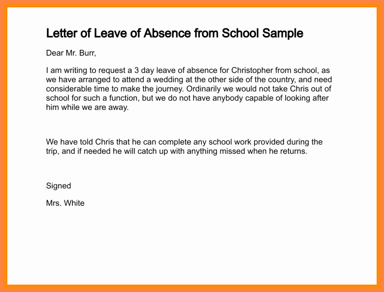 Absence Note for School Examples New 5 How to Write Absent Note