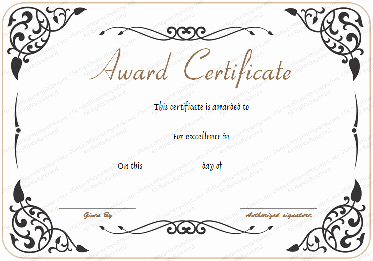 Academic Excellence Award Certificate Template Best Of Award Of Excellence Template Get Certificate Templates