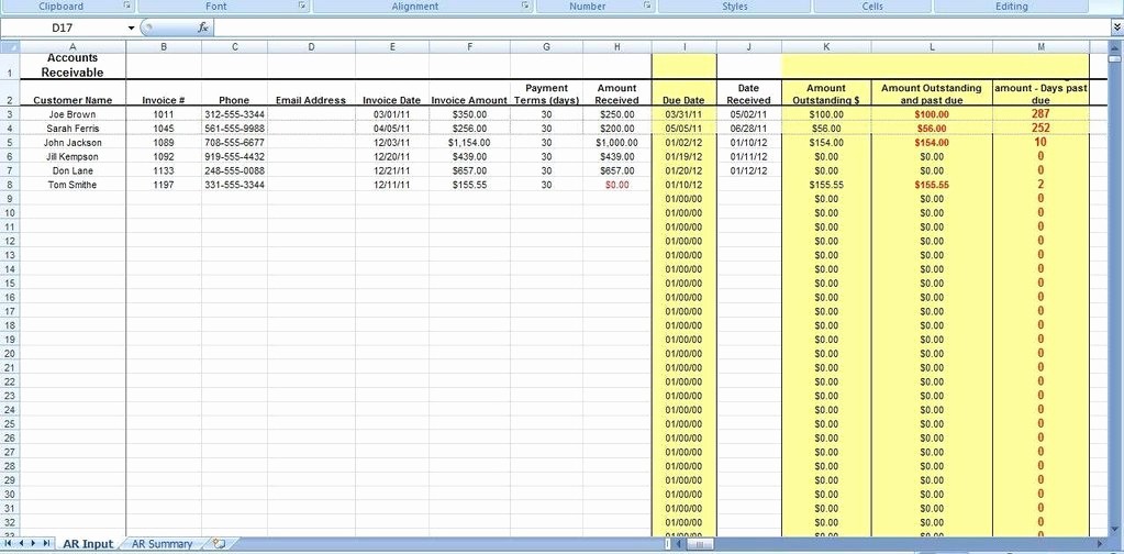 Accounts Receivable Excel Template Free Lovely Accounts Receivable Excel Spreadsheet Template