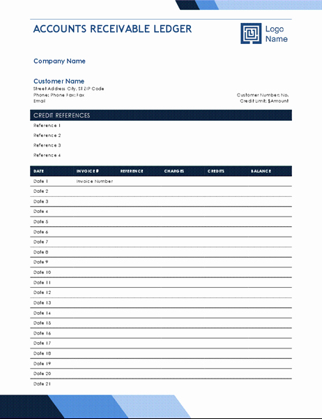 Accounts Receivable Ledger Excel Template Awesome Logs Fice