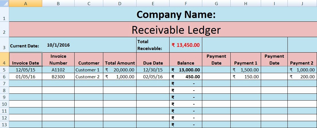 Accounts Receivable Ledger Excel Template Best Of Download Accounts Receivable Excel Template Exceldatapro
