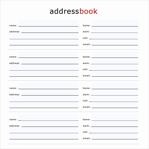 Address and Phone Number Template New Sample Address Book Template 9 Documents In Pdf Word Psd