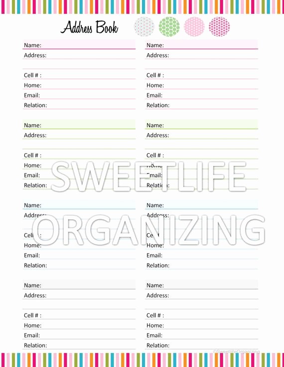 Address Book Online Free Download Fresh Address Book organizer organizing by Sweetlifeorganizing