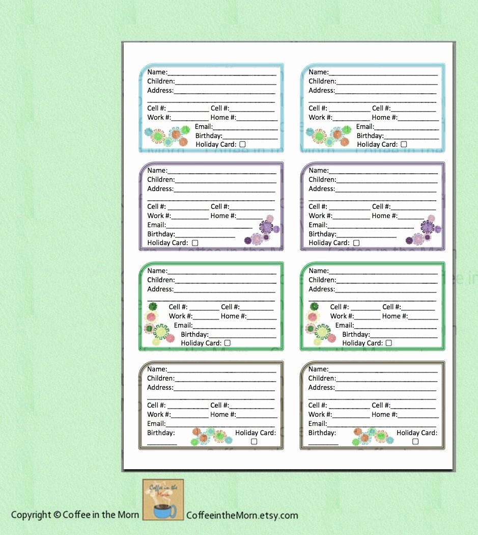 Address Book Online Free Download Lovely Address Book Contact List Pdf Printable Digital Download