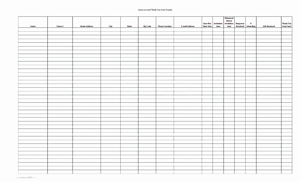 Address Book Template Google Docs New Wedding Guest List Template Excel Address About Download