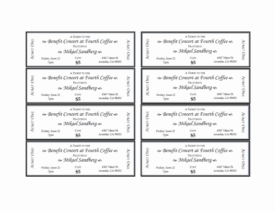 Admission Ticket Invitation Template Free Beautiful event Tickets