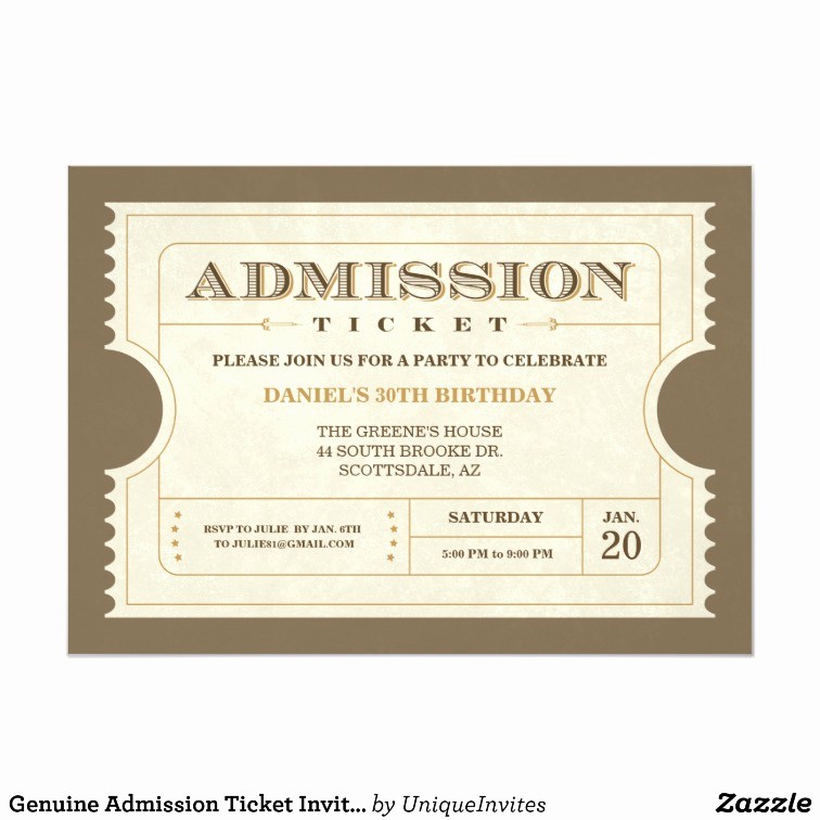 Admission Ticket Invitation Template Free Luxury Blank Admission Ticket Template