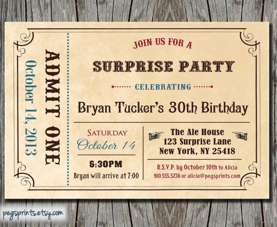 Admit One Ticket Invitation Template New 6 Best Of Free Printable Admit E Invitations