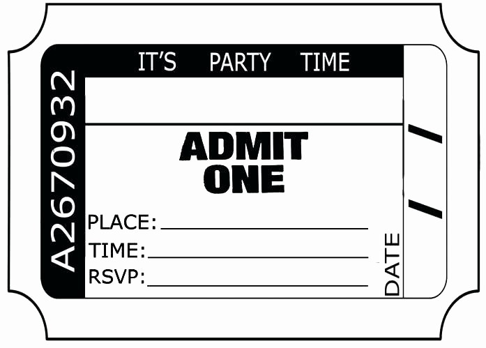 Admit One Ticket Invitation Template Unique Free Printable event Ticket Templates Admit E Invitation