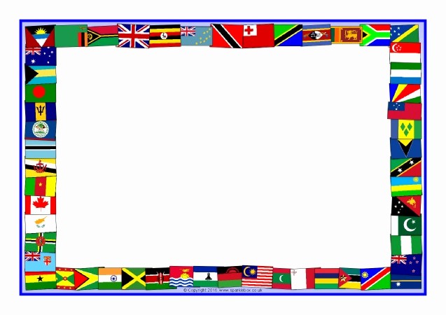 American Flag Border for Word Inspirational Monwealth Flags A4 Page Borders Sb Sparklebox