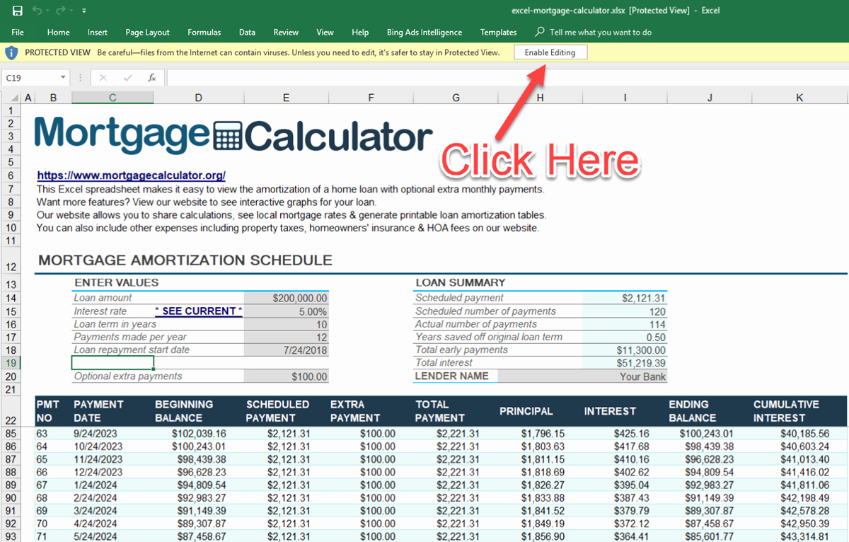 Amortization Calculator with Additional Payments Best Of Download Microsoft Excel Mortgage Calculator Spreadsheet