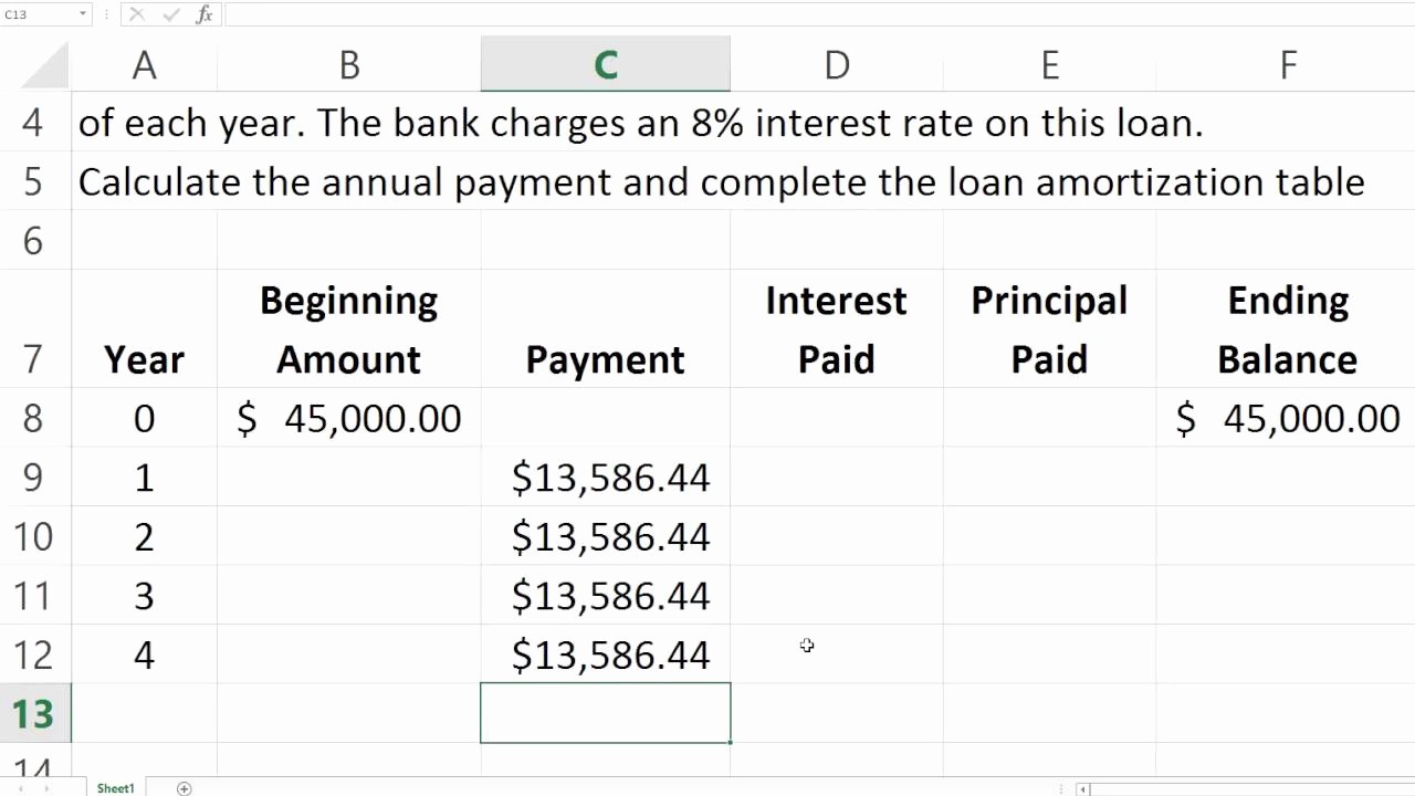 Amortize A Loan In Excel Unique Loan Amortization Table In Excel