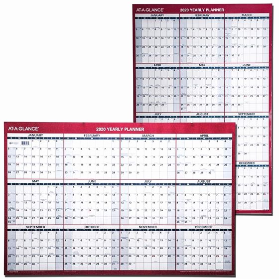 Annual Calendar at A Glance Beautiful at A Glance 2020 Yearly Planner Pm26 28 Dry Erase Wall