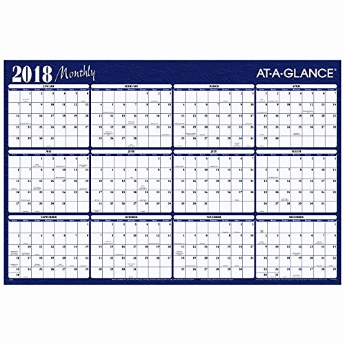 Annual Calendar at A Glance Best Of Yearly Wall Planner January 2018 December 2018 48&quot; X