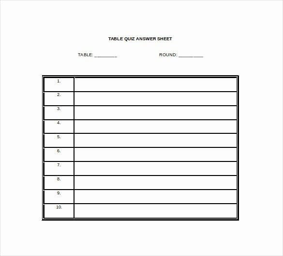 Answer Sheet Template Microsoft Word Luxury 11 Answer Sheet Templates Pdf Doc