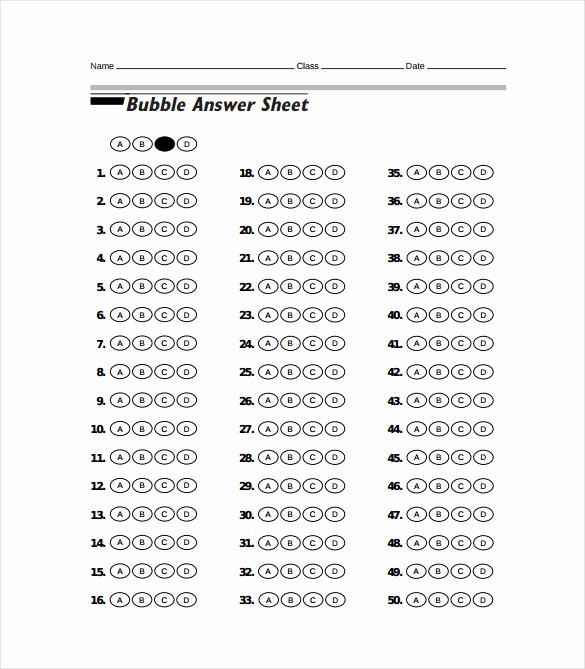 Answer Sheet Template Microsoft Word New 11 Printable Answer Sheet Templates Samples &amp; Examples