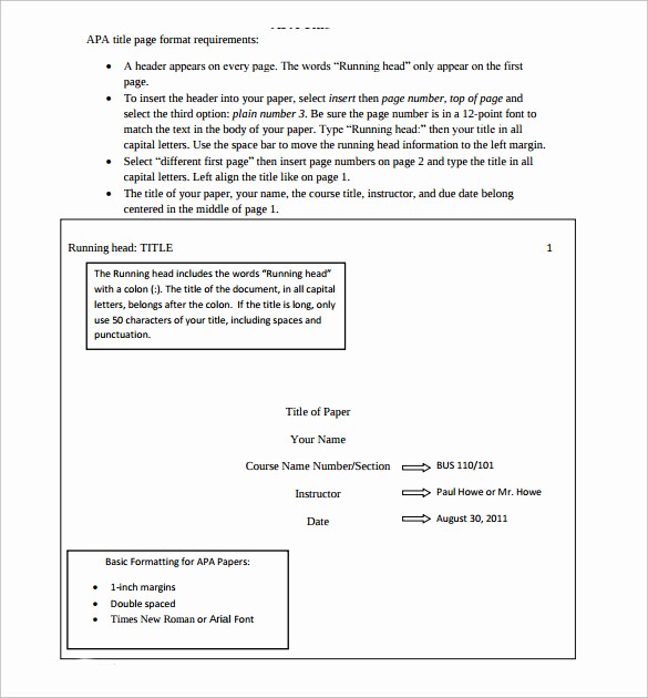 Apa Cover Page format 2016 New 10 Apa Cover Page Templates to Download