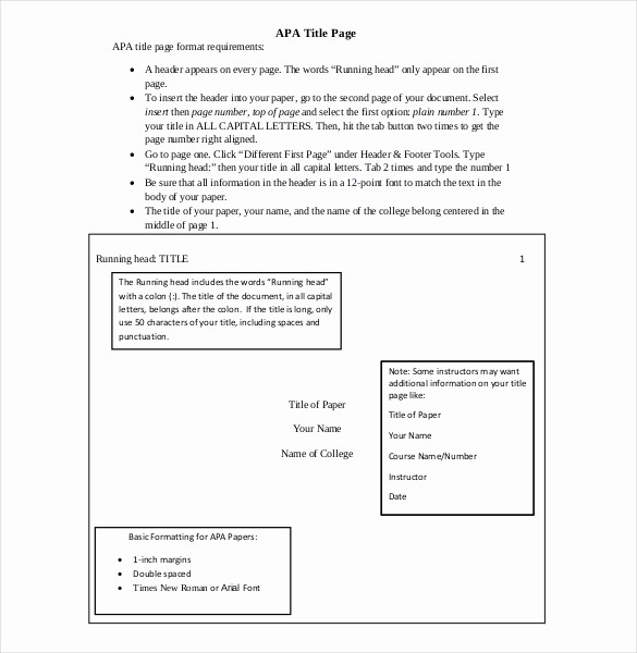Apa format Cover Page 2016 Inspirational Apa Cover Sheet – 10 Free Word Pdf Documents Download
