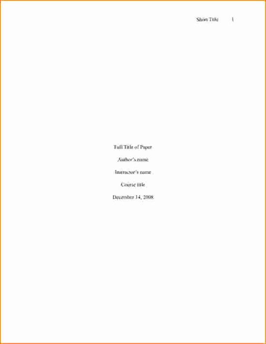 Apa format Cover Page 2016 New Apa Cover Page