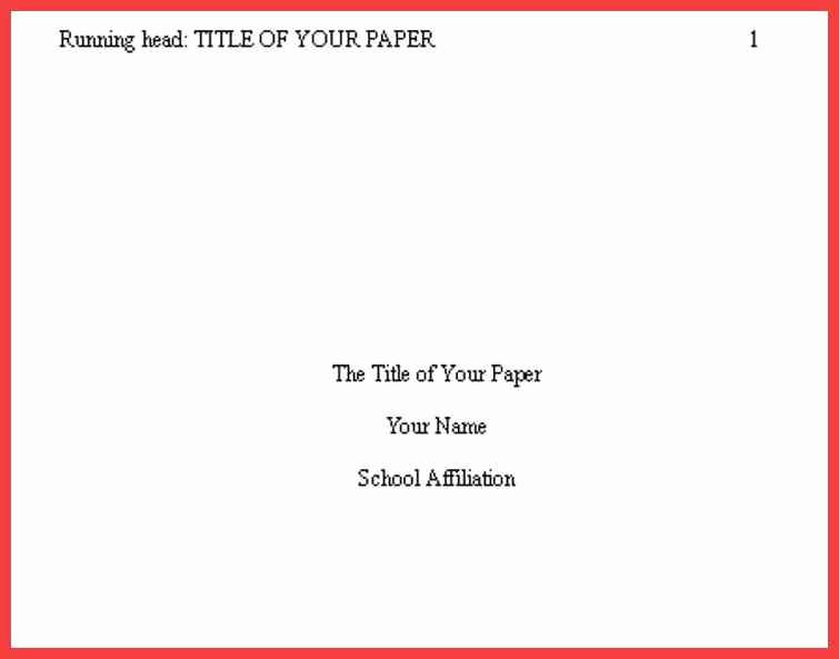 Apa format Cover Page 2017 Best Of Apa format Cover Page 2016