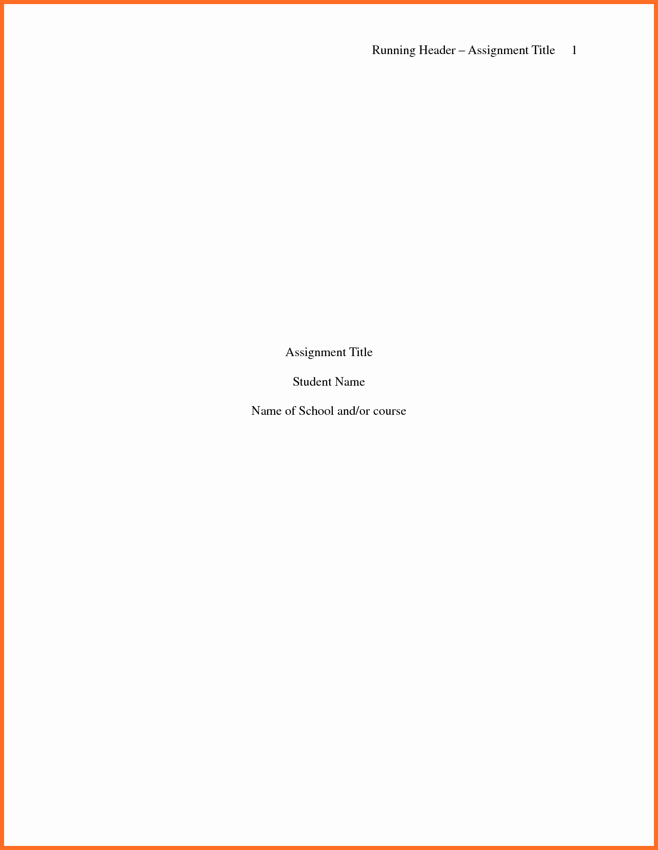 Apa format Cover Page 2017 Fresh Apa Title Page Template