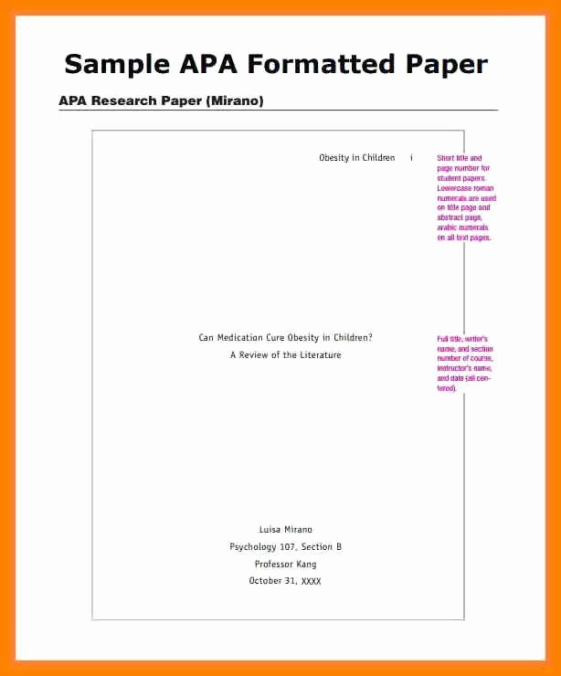 Apa format Example Paper Template Beautiful 18 Apa format Paper